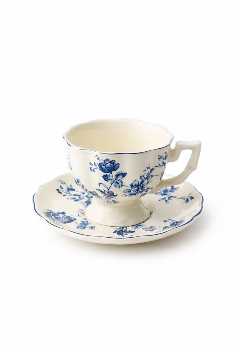 Xícara Bleu com Pires Clássico | Pérola em Porcelana