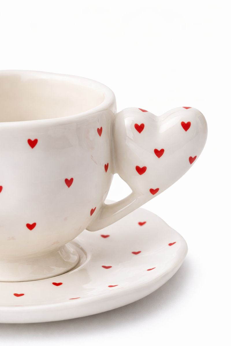 Xícara Amore com Pires Clássico | Pérola em Porcelana