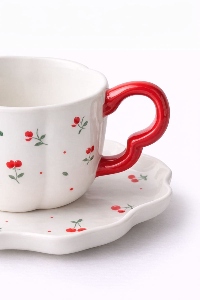 Xícara Rubi Cereja | Pérola em Porcelana