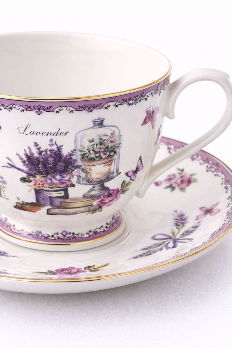 Coleção Lavanda Imperial – 12 peças | Pérola em Porcelana